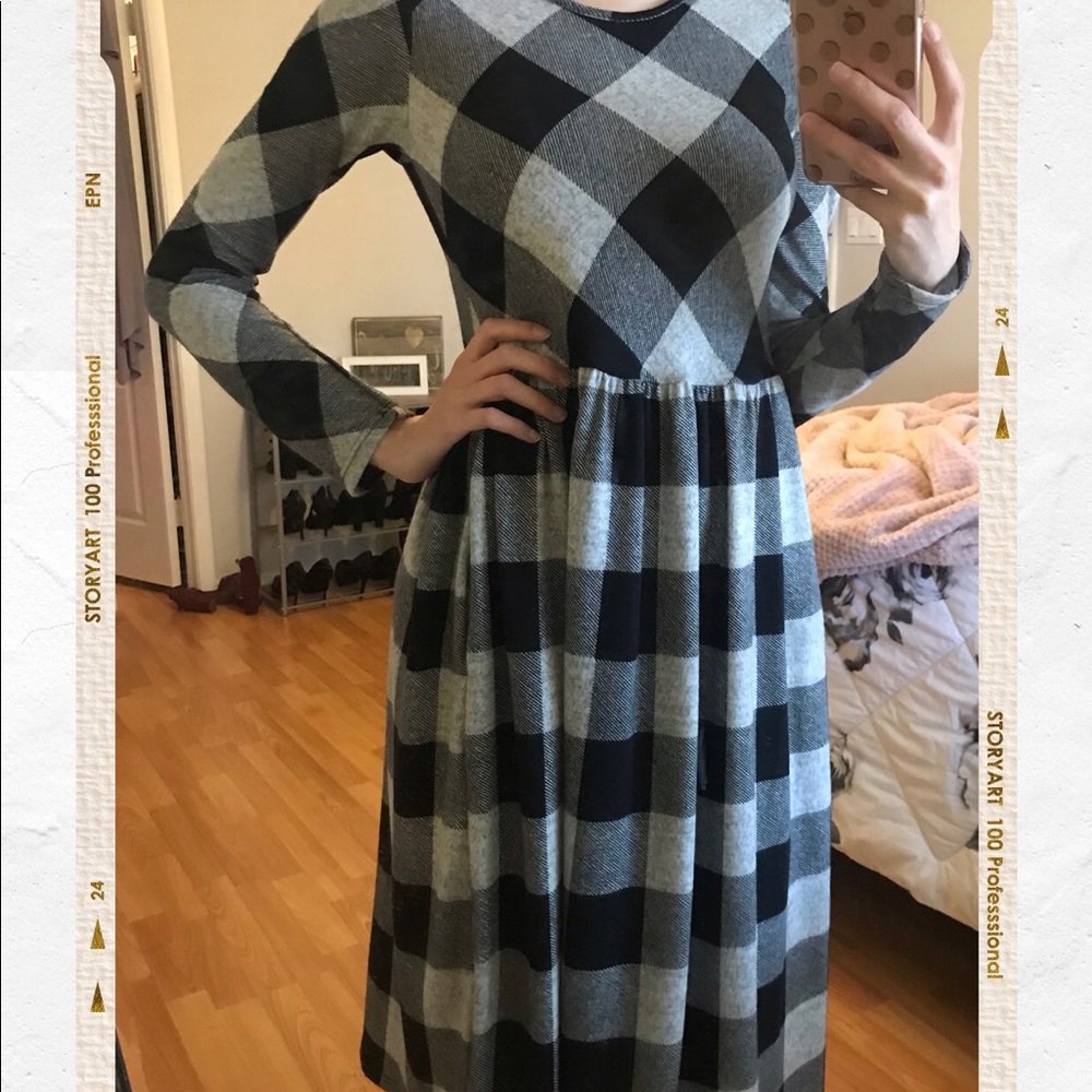 Plaid Midi Dress